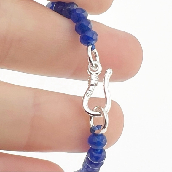 SALE❗️Jewelry Set Ring Size 8 Blue Scheelite Pendant Sterling Silver 925 - Picture 8 of 12